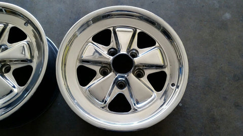 Polished Porsche Turbo Fuchs wheels 7Jx16 [Restored]